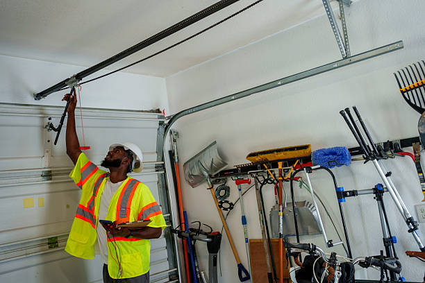 Professional Garage Door Panel Replacement technician working in McQueeney, TX